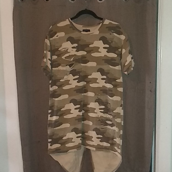 Army fatigue Duck tail Tee Shirt - Picture 1 of 4
